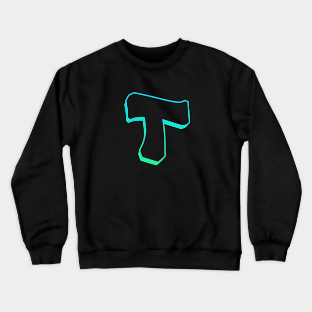 Letter T - Outline Crewneck Sweatshirt by Dmitri